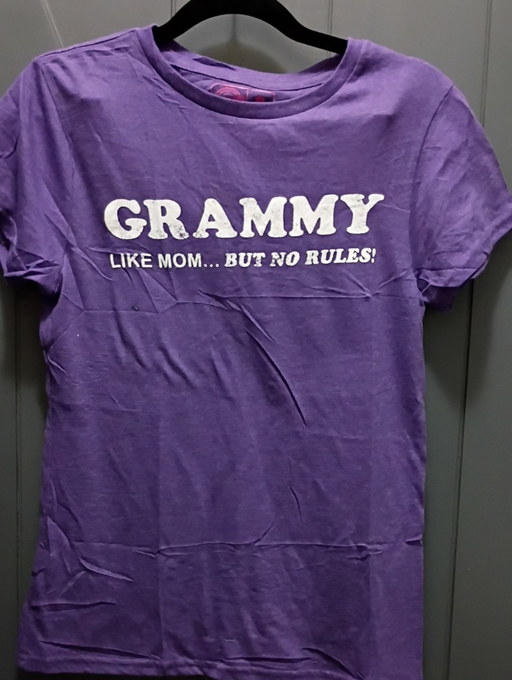Purple "GRAMMY" Graphic Tee - Like Mom But No Rules - New